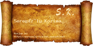 Seregély Kozima névjegykártya